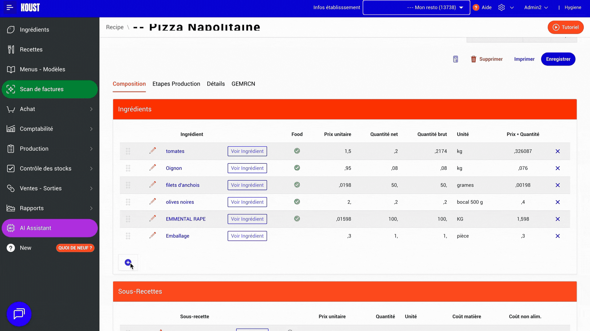 GIF- Créer un ingrédient à partir d’une fiche technique (1)